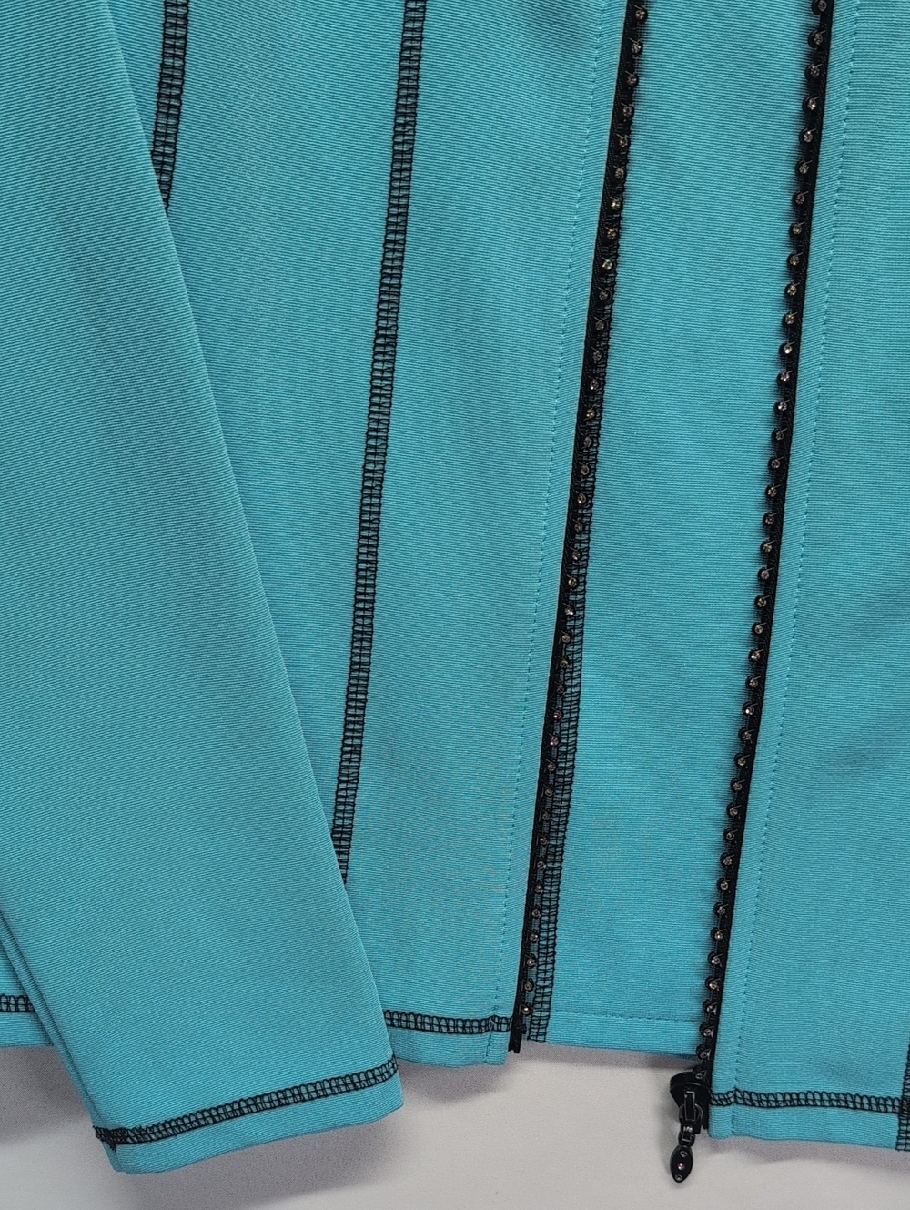 219.Joseph Ribkoff Light Blue Zip Jacket with Contrast Stitching.+ Tank Top Set - Picture 2 of 7